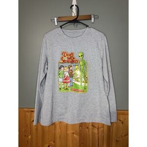 Don't Talk to‎ Strangers Graphic T-Shirt Unisex Gray Long Sleeve Alien Safety